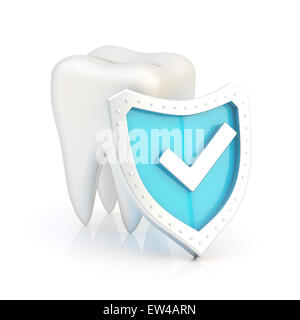 Dent blanche couverte de l'écu Banque D'Images