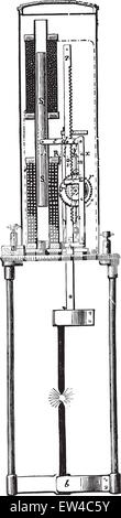 Lampe à Arc de Siemens, vintage engraved illustration. Encyclopédie industrielle E.-O. Lami - 1875. Illustration de Vecteur