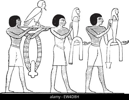 Les images d'Osiris, vintage engraved illustration. Illustration de Vecteur