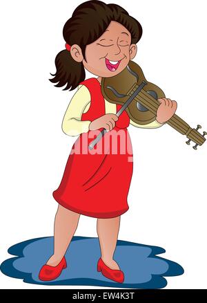 Vector illustration d'une femme jouant du violon. Illustration de Vecteur