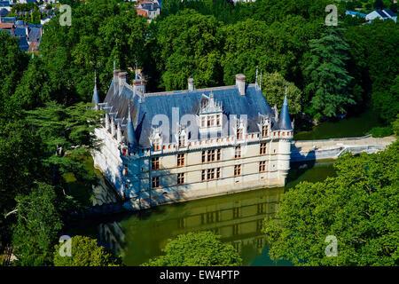 La France, l'Indre et Loire (département), vallée de la Loire (patrimoine mondial de l'UNESCO), Azay le Rideau Château. Banque D'Images