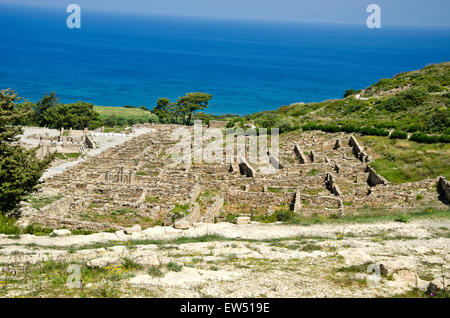 Patrimoine historique antique Kamiros ville ruines, l'île de Rhodes, Grèce Banque D'Images