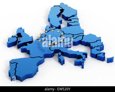 Europe site isolé sur fond blanc Banque D'Images