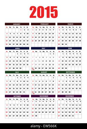 Calendrier 2015 avec image de la page produits laitiers. Mois. Vector illustration Illustration de Vecteur