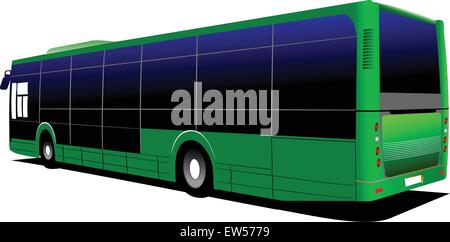 Bus de tourisme vert. Coach. Vector illustration Illustration de Vecteur