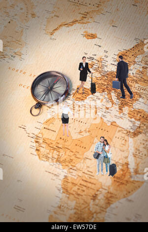 Libre de marcher lorsqu'holding briefcase Banque D'Images