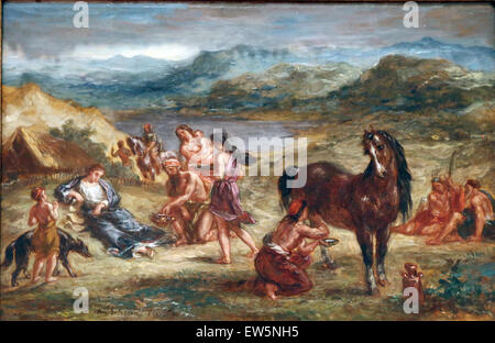 Eugène Delacroix (1798-1863). Le peintre français. Madame Henri François Riesener (1786-1847), 1835. Huile sur toile. Banque D'Images