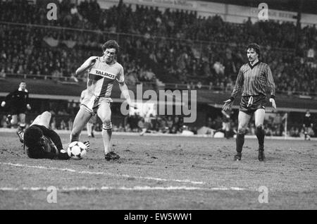 Ville de Coventry 3-1 Worcester City, FA Cup troisième ronde match à Highfield Road, 8 janvier 1983. Banque D'Images