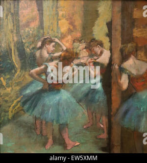 Edgar Degas (1834-1917). Le peintre français. Danseurs, rose et vert, ca. 1890. Huile sur toile. Metropolitan Museum of Art de New York. USA. Banque D'Images