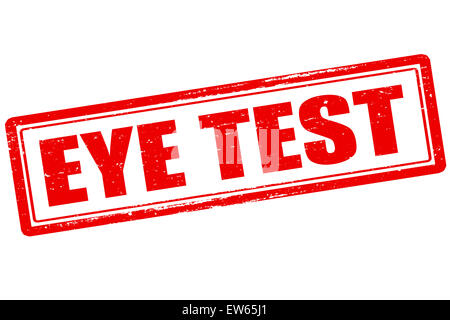 Timbres en caoutchouc avec texte test oculaire à l'intérieur, vector illustration Banque D'Images