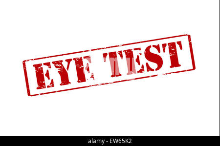 Timbres en caoutchouc avec texte test oculaire à l'intérieur, vector illustration Banque D'Images