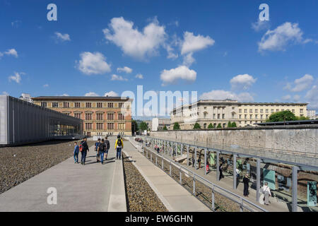 La topographie de la terreur, Centre de Documentation de la terreur nazie , Mur de Berlin, Berlin, Allemagne Banque D'Images