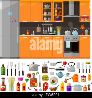 Cuisine moderne icons set. vector illustration. Illustration de Vecteur