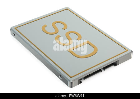 SSD (solid state drive) isolé sur fond blanc Banque D'Images