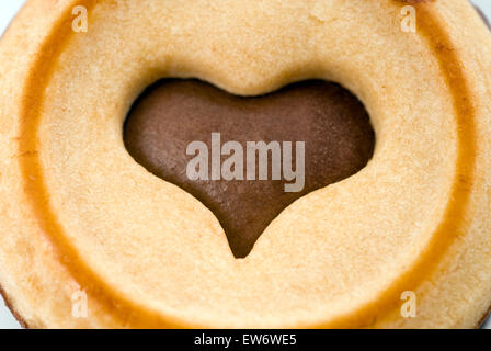 Chocolade coeur dans un biscuit, biscuit Banque D'Images