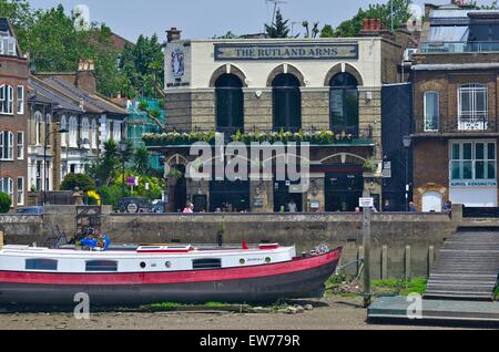 Le Rutland Arms, Lower Mall, Hammersmith, Londres, Angleterre, W6 Banque D'Images