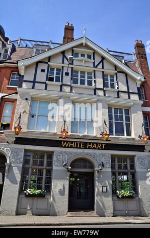 Ye White Hart, Terrasse Riverside, Barnes, Londres, Angleterre, SW13 Banque D'Images