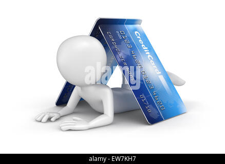 Homme avec les cartes de crédit (chemin inclus) Banque D'Images