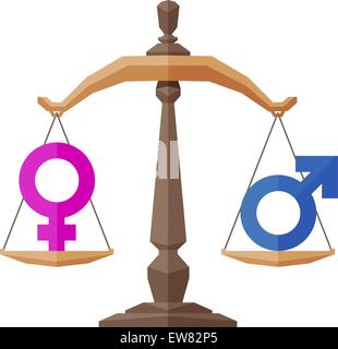 L'homme et de la femme logo vector modèle. les balances ou icône de la psychologie. Illustration de Vecteur