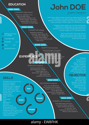 Curriculum vitae cv cv moderne avec éléments design cercle cool Banque D'Images