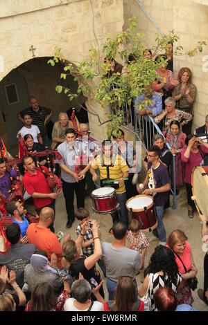 Jérusalem, le Jeudi Saint est célébré à l'Église orthodoxe syrienne de l'église de Saint Marc Banque D'Images