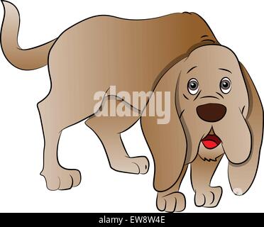 Vector illustration of cute chien boxer. Illustration de Vecteur