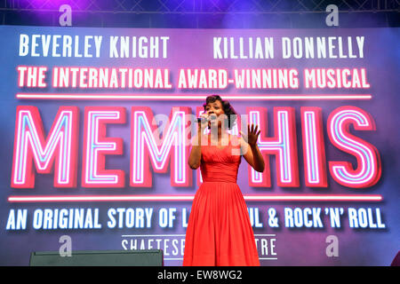 Londres, Royaume-Uni. 20 Juin, 2015. Beverley Knight effectuant à Memphis le musical at West End Live 2015 à Londres Crédit : Paul Brown/Alamy Live News Banque D'Images