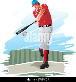 Joueur de baseball, batter, vector illustration Illustration de Vecteur