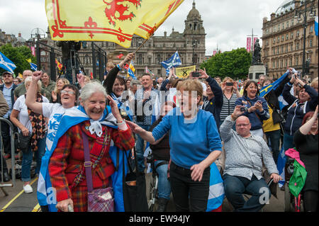 Glasgow, Ecosse. 20 Juin, 2015. Démonstration anti-austérité tenu à Glasgow pour coïncider avec l'Assemblée du peuple contre l'austérité demo lieu à London. Crédit : Tony Clerkson/Alamy Live News Banque D'Images