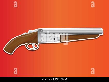 Lupara ou fusil à canon scié, vector illustration Illustration de Vecteur