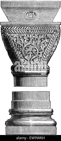 Objet d'art byzantin à la basilique de San Vitale à Ravenne, Italie, vintage engraved illustration. Encyclopédie - industriel E Illustration de Vecteur