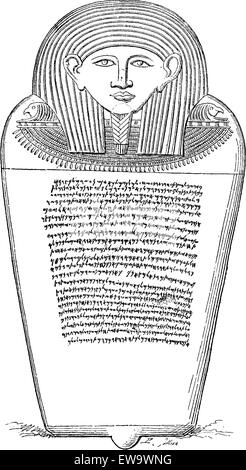 Sarcophage d'Eshmunazar, phénicien, roi de Sidon, vintage engraved illustration. Le Tour du Monde, Journal de voyage, 1881 Illustration de Vecteur