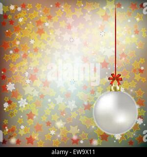 Résumé fond gris avec décoration de Noël et flocons de neige Illustration de Vecteur