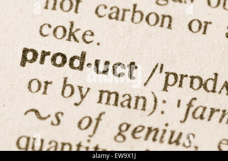 Définition du mot produit dans le dictionnaire Banque D'Images