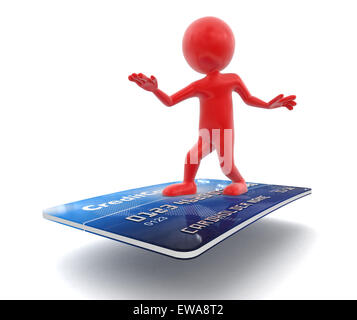 Homme avec les cartes de crédit (chemin inclus) Banque D'Images
