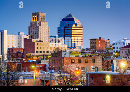 Durham, North Carolina, USA sur le centre-ville. Banque D'Images