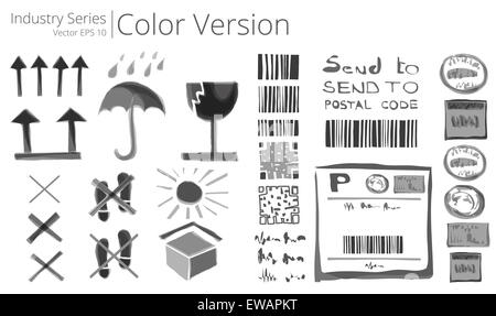 Vector illustration set de voyage chante , série Couleur. Banque D'Images