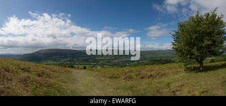 Vue depuis le Pain de Sucre, Monmouthshire au Pays de Galles Banque D'Images