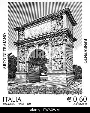 Benvento.L'arc de Trajan (Italien : Arco di Traiano). Banque D'Images