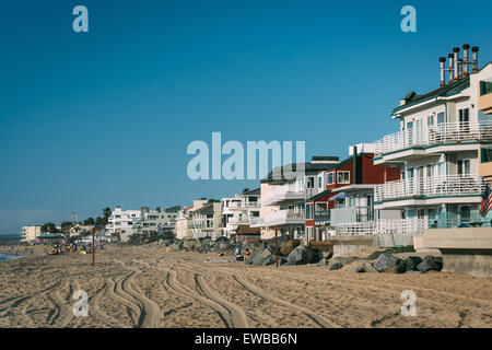 Maisons sur la plage à Imperial Beach, en Californie. Banque D'Images