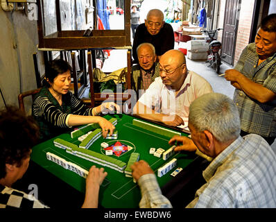 Un jeu de Mahjong Shanghai Chine le jeu gamble Banque D'Images