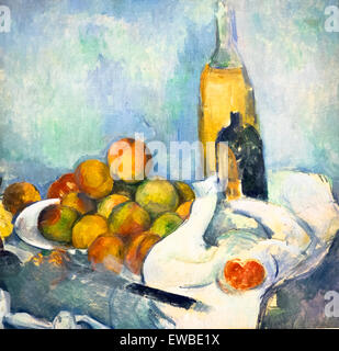 Bouteille et les pêches Paul Cézanne (Aix en Provence (FR) 1839-1906) huile sur toile Banque D'Images