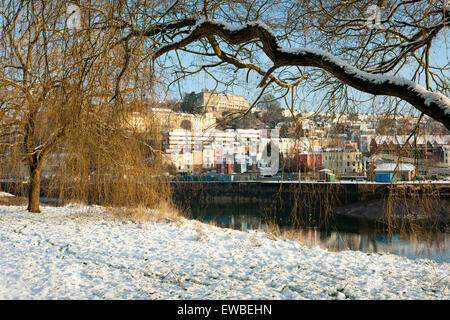 Voir la neige en hiver de Clifton, Bristol Banque D'Images