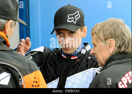 Marianske Lazne, République tchèque. 20 Juin, 2015. 2016 Long Track Speedway World Championship qualification, 1er tour à Marianske Lazne, République tchèque, le 20 juin 2015. Richard Wolff de République tchèque. © Slavomir Kubes/CTK Photo/Alamy Live News Banque D'Images