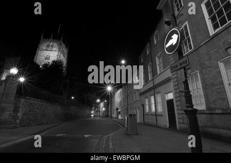 La Chaussée haute, Nottingham City at night, Nottinghamshire England UK Banque D'Images