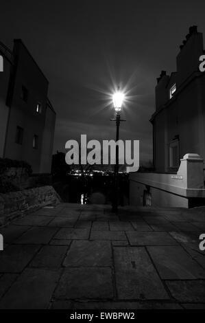 Étapes du parc, Nottingham City at night, Nottinghamshire England UK Banque D'Images