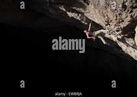 Escalade à El Arenal, Hidalgo, Mexique. Banque D'Images