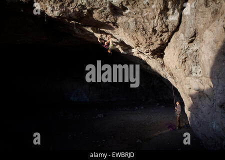 Escalade à El Arenal, Hidalgo, Mexique. Banque D'Images