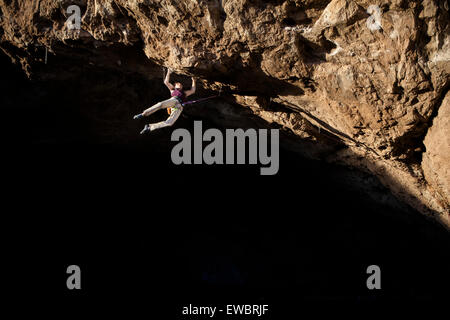 Escalade à El Arenal, Hidalgo, Mexique. Banque D'Images