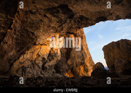 Escalade à El Arenal, Hidalgo, Mexique. Banque D'Images